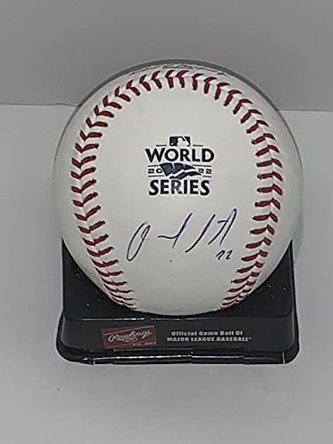 Омар Лопес подписа договор с компанията Houston Astros Jsa Coa световните Серии по бейзбол 2022 г. - Бейзболни топки с Автографи