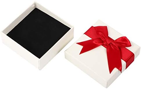 ABOOFAN 12 бр. картонени подарък кутия за бижута кутия за годежни пръстени с панделка и носа, малка кутия за годишнини, сватби, рожденни дни