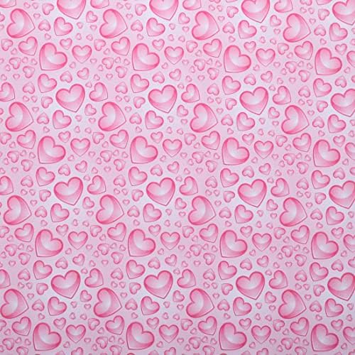 Плат Mook, памучни сърца на Св. Валентин, розови, 15 метра, болт