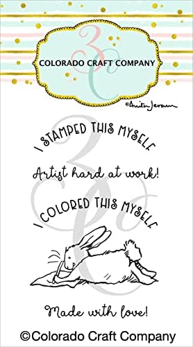 КОЛОРАДСКАЯ РЕМЕСЛЕННАЯ КОМПАНИЯ, Прозрачен Печат Colorado, Мини-Зайо на гърба на пощенски Картички - автор Анита Джерам