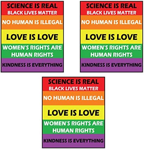 Стикер за правата на човека за жени TreeArm, Vinyl стикер Нито един човек не е незаконно, Стикер Наука-истинска любов, Стикер Добротата е на всички, етикети с дъга стикери,