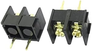 IIVVERR 5pcs 300V 25A 2-Посочен Однорядная печатна платка със стъпка 9,5 мм, Черна Спирала клемма, Съединител бариерен блок (5 конектори