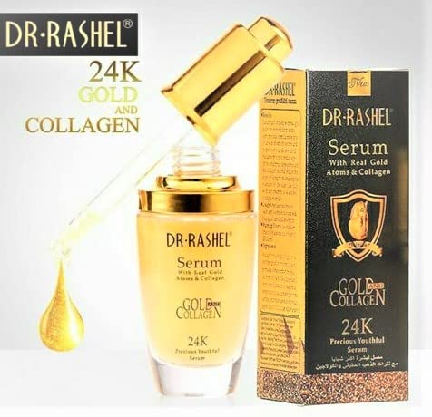 Dr Rashel 24-каратово Злато Atoms & Collagen Моложавая Серум за лице | против Стареене, овлажнява кожата, Размер на 1,34 грама