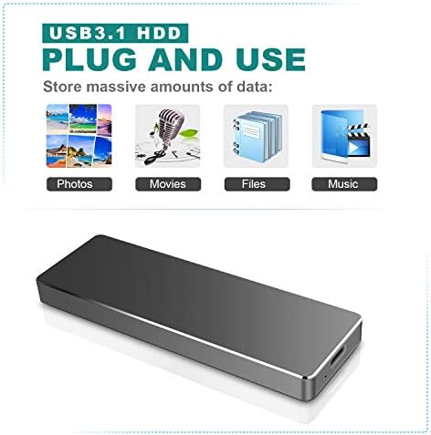 Външен твърд диск 1 TB Type C USB3.1, за PC, Mac, Настолен компютър Wii U, Xbox (1to, синьо)
