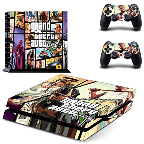 За PS4 SLIM - Играта Grand GTA Theft And Auto Стикер на кожата PS4 или PS5 За конзолата PlayStation 4 или 5 и контролери Vinyl Стикер