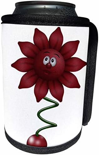 3. Начертайте Сладък Червен Усмихнат цвете Маргаритки На пролетта илюстрации - Опаковки за бутилки-охладител в банката (cc-360316-1)